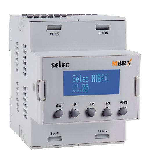 Selec MIBRX-4M-1-1-1-24VDC, Modular type PLC - MIBRX, Base module - 4 slots, 5 Digital Input, NTC, RTC, Master, 24VDC, DIN Rail Mount