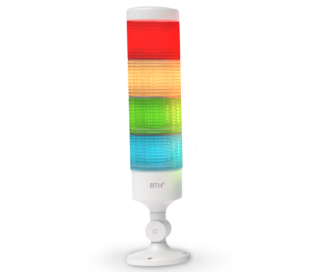 BSC-RYGB-4W2B||24V DC Tower Light, Four Stage, Steady + Buzzer, Red, Yellow, Green, Blue Color  