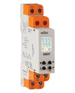 Selec 600DT-CU, Multifunction Digital Timer, Size 17.5mm, DIN Rail Mount