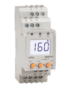 Selec 900EFR-BL-U-CE, Earth Monitoring, 3 Digits LCD Display, Digital Earth Fault Relay, Size 35mm, DIN Rail Mount