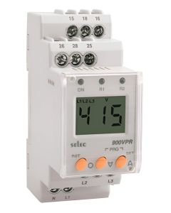 Selec 900VPR-2-280-600V-CE, 3 Digits LCD Display, Three Phase Voltage Protection Relay, Size 35mm, DIN Rail Mount