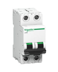 Schneider A9N2P10CGN, Miniature circuit breaker (MCB), 2 Pole, 10Amp, C Curve, 10kA