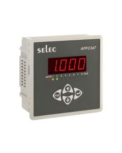 Selec APFC347-108-230V, 4 Digit 7 Segment LED Display, 8 Relay Stages, Panel Mount