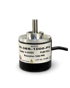 BI-38S-1000-PU||Incremental Rotary Encoder, Diameter 38mm, Shaft Type, Shaft Diameter 6mm, PPR 1000, Push Pull, 5~24V DC