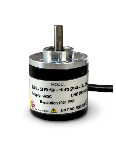 BI-38S-1024-L5||Incremental Rotary Encoder, Diameter 38mm, Shaft Type, Shaft Diameter 6mm, PPR 1024, Line Driver, 5V DC