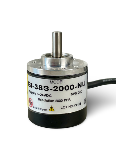 BI-38S-2000-NU||Incremental Rotary Encoder, Diameter 38mm, Shaft Type, Shaft Diameter 6mm, PPR 2000, NPN, 5~24V DC