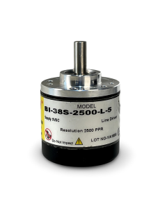 BI-38S-2500-L5||Incremental Rotary Encoder, Diameter 38mm, Shaft Type, Shaft Diameter 6mm, PPR 2500, Line Driver, 5V DC