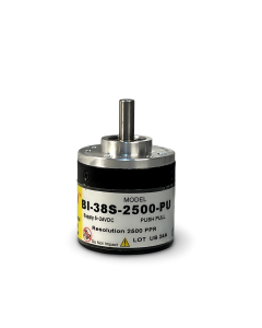 BI-38S-2500-PU||Incremental Rotary Encoder, Diameter 38mm, Shaft Type, Shaft Diameter 6mm, PPR 2500, Push Pull, 5~24V DC