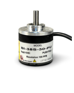 BI-38S-30-PU||Incremental Rotary Encoder, Diameter 38mm, Shaft Type, Shaft Diameter 6mm, PPR 30, Push Pull, 5~24V DC