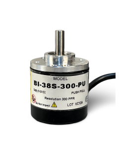BI-38S-300-PU||Incremental Rotary Encoder, Diameter 38mm, Shaft Type, Shaft Diameter 6mm, PPR 300, Push Pull, 5~24V DC
