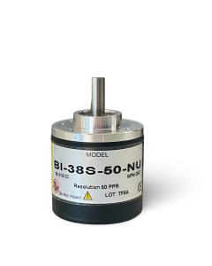 BI-38S-50-NU||Incremental Rotary Encoder, Diameter 38mm, Shaft Type, Shaft Diameter 6mm, PPR 50, NPN, 5~24V DC