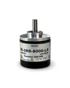 BI-38S-5000-L5||Incremental Rotary Encoder, Diameter 38mm, PPR 5000, Shaft Type, Shaft Diameter 6mm, Line Driver, 5V DC