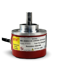 BI-58S10-2500-PPDG||Incremental Rotary Encoder, Diameter 58mm, Shaft Type, Shaft Diameter 10mm, PPR 2500, Push Pull Differential, 5~24V DC
