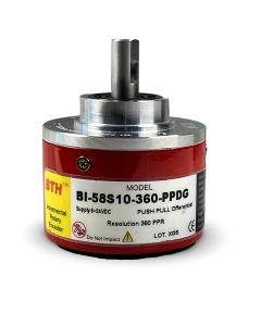 BI-58S10-360-PPDG||Incremental Rotary Encoder, Diameter 58mm, Shaft Type, Shaft Diameter 10mm, PPR 360, Push Pull Differential, 5~24V DC