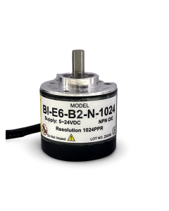 BI-E6-B2-N-1024||Incremental Rotary Encoder, Diameter 38mm, Shaft Type, Shaft Diameter 6mm, PPR 1024, NPN, 5~24V DC, AB Output