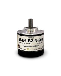 BI-E6-B2-N-200||Incremental Rotary Encoder, Diameter 38mm, Shaft Type, Shaft Diameter 6mm, PPR 200, NPN, 5~24V DC, AB Output