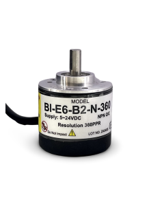 BI-E6-B2-N-360||Incremental Rotary Encoder, Diameter 38mm, Shaft Type, Shaft Diameter 6mm, PPR 360, NPN, 5~24V DC, AB Output