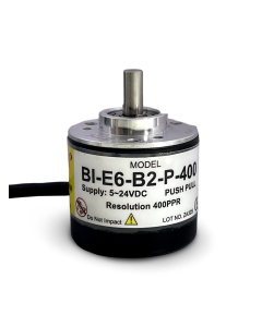 BI-E6-B2-P-400||Incremental Rotary Encoder, Diameter 38mm, Shaft Type, Shaft Diameter 6mm, PPR 400, Push Pull, 5~24V DC, AB Output