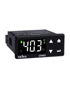 Selec CH403C-3-NTC, 3 Digit Single Display Cooling Controller, NTC Input and Relay Output, Size 36x72mm, Panel Mount