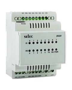 Selec DIGIX-1-0-0-24VDC-B, Smart Relay Blind PLC with LED Indicaton, 8 Digital Inputs & 5 Relay Output, Size 70x90mm, DIN Rail Mount