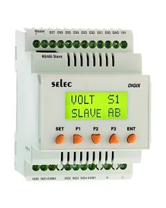 Selec DIGIX-1-230V, 2 x 8 Characters LCD + 5 keys Smart Relay PLC, 8 Digital Input, 5 Relay Output, Size 70x90mm, DIN Rail Mount