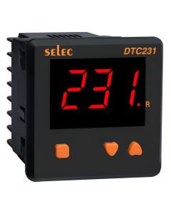Selec DTC231-TC, 3 Digit Single Display Digital Temperature Controller, TC Input, Relay/SSR Output, Size 72x72mm, Panel Mount