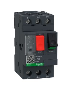 Schneider GV2ME10, Motor Protection Circuit Breaker (MPCB), TeSys GV2, 3P, 4-6.3 A, thermal magnetic, screw clamp terminals