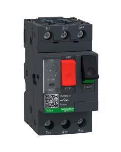 Schneider GV2ME14, Motor Protection Circuit Breaker (MPCB), TeSys GV2, 3P, 6-10 A, thermal magnetic, screw clamp terminals