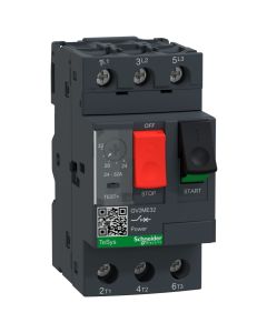 Schneider GV2ME32, Motor Protection Circuit Breaker (MPCB), TeSys GV2, 3P, 24-32 A, thermal magnetic, screw clamp terminals