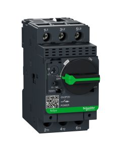Schneider GV2P20, Motor Protection Circuit Breaker (MPCB), TeSys GV2, 3P, 13-18 A, thermal magnetic, screw clamp terminals