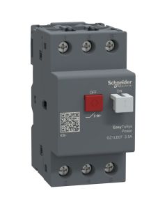 Schneider GZ1LE07, Motor Circuit Breaker, Easy TeSys Power, GZ1LE, 3 Pole, Push-Button, 2.5A, Magnetic Trip