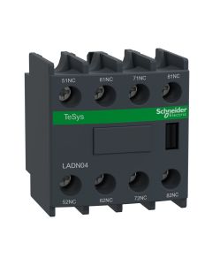 Schneider LADN04, Auxiliary contact block, TeSys D, 4NC, front mounting, screw clamp terminals