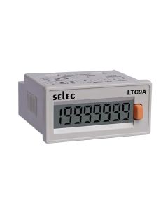 Selec LTC9A, Hour Meter, LCD time + count totaliser, Size 24x48mm, Panel Mount