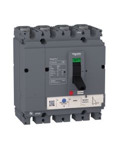 Schneider LV516312, MCCB, EasyPact CVS160B, 25 kA at 415 VAC, 125 A rating thermal magnetic TM-D trip unit, 4 Pole