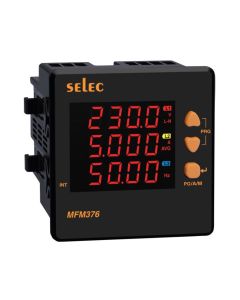 Selec MFM376-C-CE, 8 Digits LED Display, Three Phase Digital Multifunction Meter, Pulse / RS485 Communication Output, Size 96x96mm, Panel  Mount