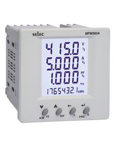 Selec MFM383A-CE, 7 1/2  Digits LCD Display, Three Phase Economical Multifunction Meter, Pulse Output, Size 96x96mm, Panel  Mount