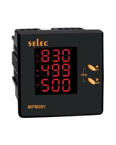 Selec MFM391, 3 Digits LED Display, Three Phase Economical Digital Multifunction Meter, Size 96x96mm, Panel  Mount
