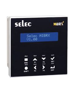 Selec MIBRX-DSP-IND-96-8-2-16-B, Modular type PLC - MIBRX, 2 lines LCD Independent text display, Size 96x96mm, Panel Mount