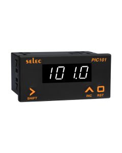 Selec PIC101B-VI, 4 Digits 7 Segment LED Single Display, Scalable Analog Input, 48x96mm, Panel Mount 