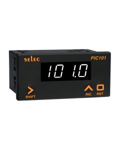 Selec PIC101B-VI, 4 Digit Single Display Process Indicator, Voltage & Current Input, Size 48x96mm, Panel Mount, Low Depth