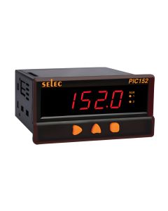 Selec PIC152A-VI-C, 4 Digits 7 Segment LED Single Display, 2 Alarm Output, Universal Input, 48x96mm, Panel Mount