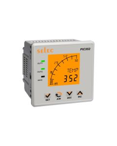 Selec PIC352-11-U-0-1, 4+4 Digit Dual LCD Display Universal Input Indicator with Graphical Representation, 2 Alarm Relay Output, Size 96x96mm, Panel Mount