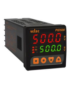 Selec PID500-1-0-00, 4+4 Digit Dual Display PID Temperature Controller, 1 Relay, 1 SSR Output With Universal Input, Size 48x48mm, Panel Mount
