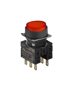 Autonics S16PR-E1R2C, Power voltage 250VAC, Current 3A, Operation type - Returned, Colour Red, Push Button