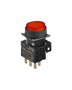 Autonics S16PR-E3RC24, Power voltage 250VAC, Current 3A, Operation type - Returned(illuminated), Red, Push Button 