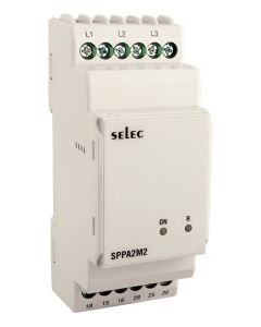 Selec SPPA2M2, Line Monitoring, Single Phase Preventer, 1 DPDT relay, Size 35x90mm, DIN Rail Mount