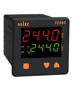 Selec TC244AX, 4+4 Digit Dual Display Digital Temperature Controller, Relay/SSR and Relay Output, Size 72x72mm, Panel Mount