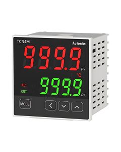 Autonics TCN4M-24R, Temp Control, W72 x H72, Dual display 4 Digit, PID Control, Relay & SSR Output, 2 Alarm Output, 100-240 VAC, Panel Mount