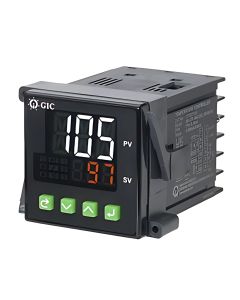 GIC TCS4T2A0, 4 Digit Dual Display Temperature Controller, RTD & TC Input, 2 Relay or SSR Output, Panel Mount, 48Xx48mm