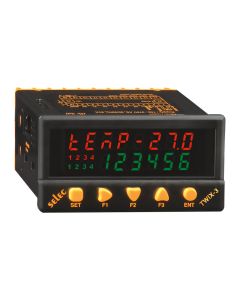 Selec TWIX-3-24VDC, 4+4 Digits Red, 6 Digits Green Display Smart Relay, 8 Digital & 1 Analog Input, Size 48x96mm, Panel Mount, 24VDC